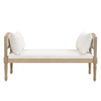 Upholstered Bench with Turned Legs & Side Cushions