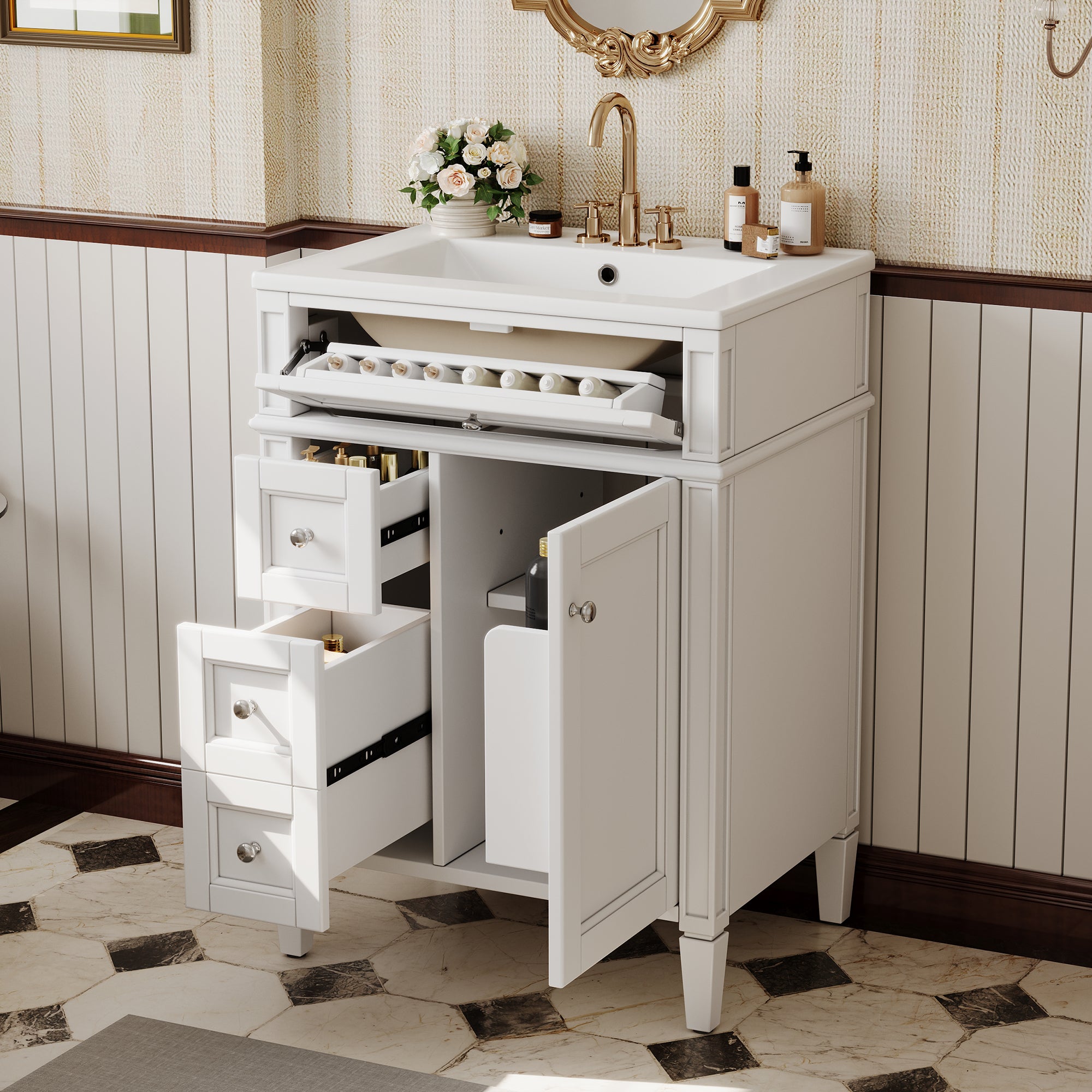 24" Bathroom Vanity with Top Sink