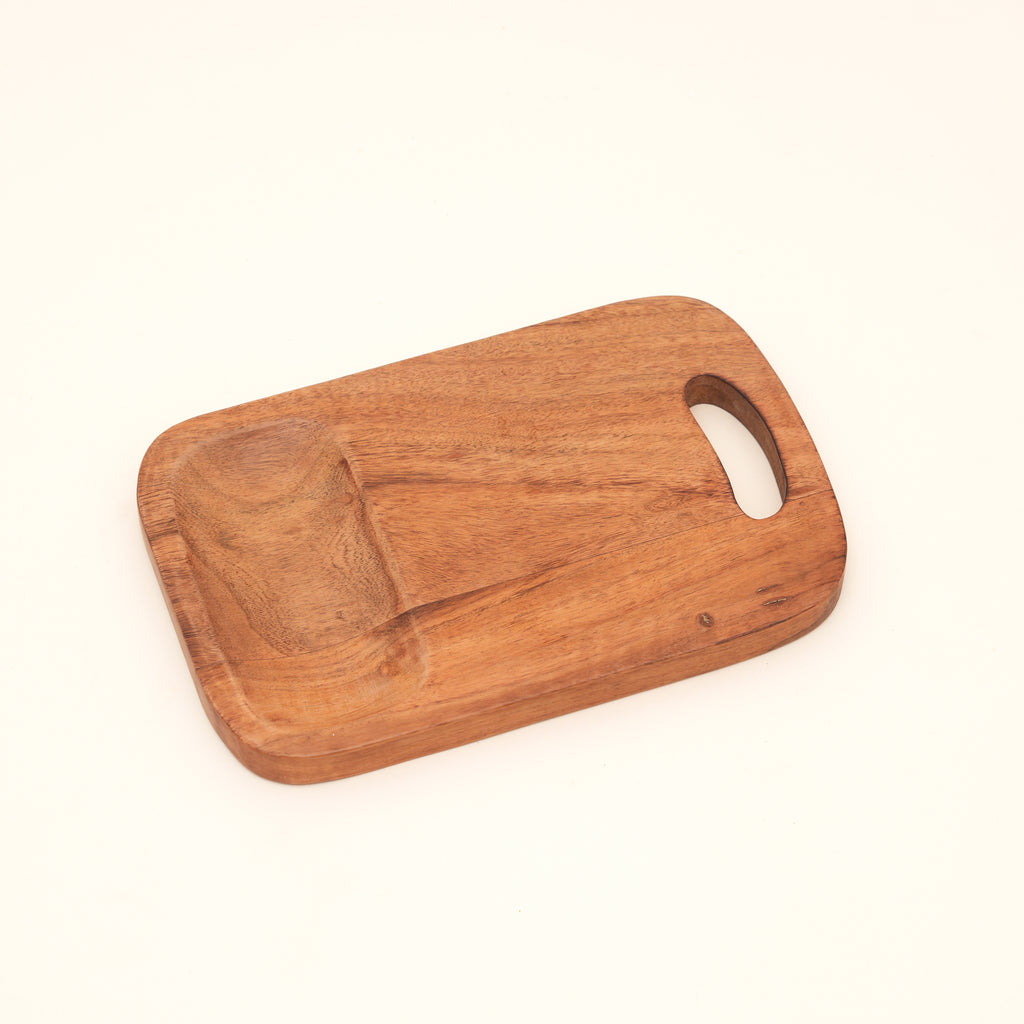 Handcrafted Acacia Wood Cutting Board with Built-In Handle