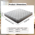 12" Mattress CertiPUR-US Certified Hybrid Memory Foam Pocket Spring Mattresses