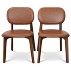 Kelsey Brown Leather Dining Chair Set of 2