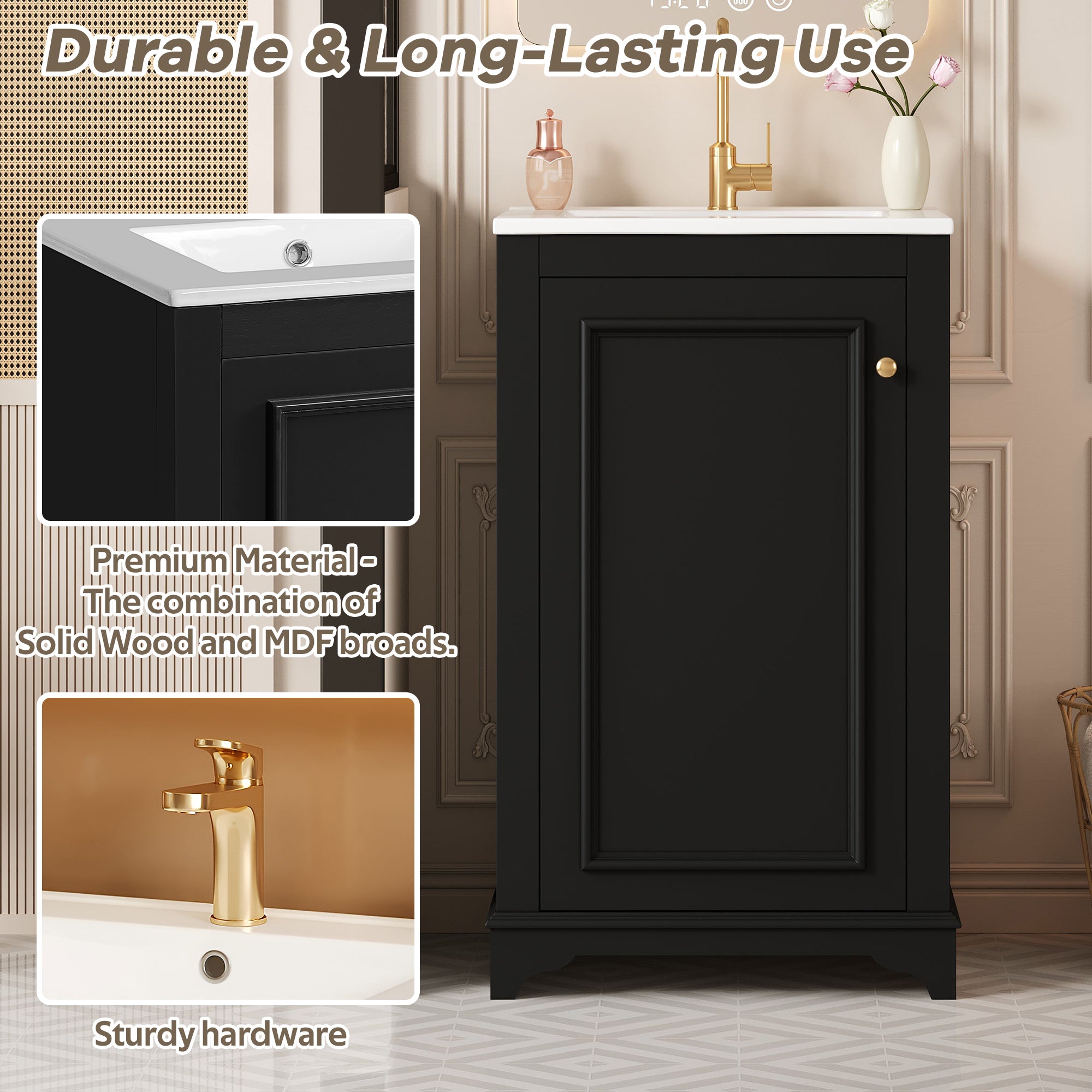 20-Inch Bathroom Vanity with Ceramic Sink