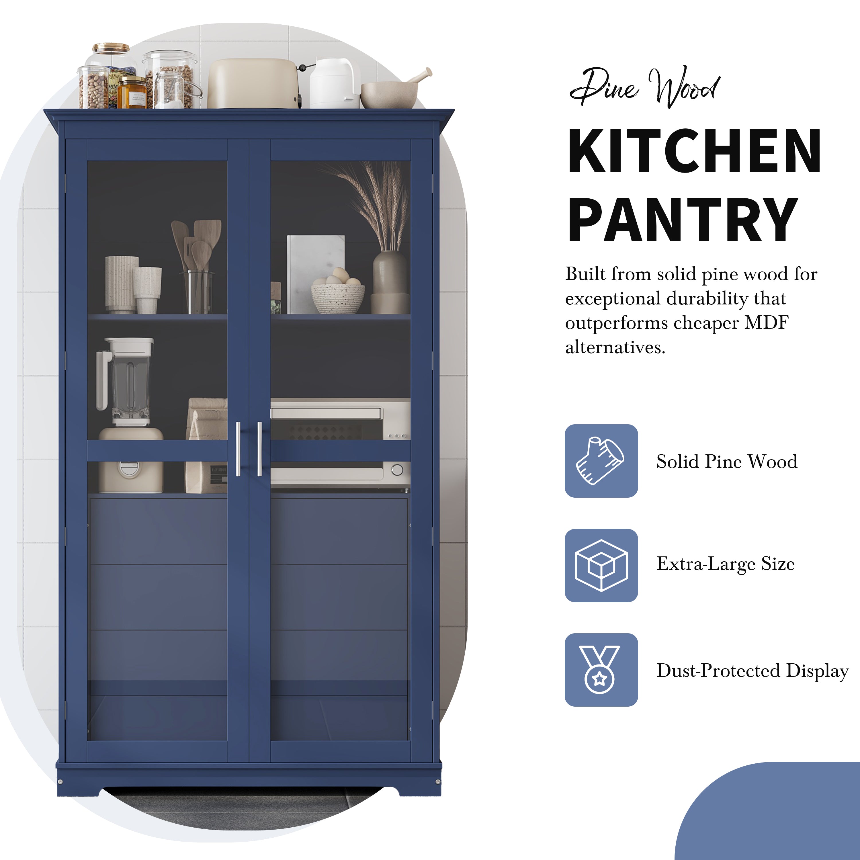 TOPMAX 44.7x20x75 Inch Kitchen Pantry