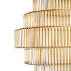 D9.1x9.8" Tiered Geometric Amber Luster Clear Vase
