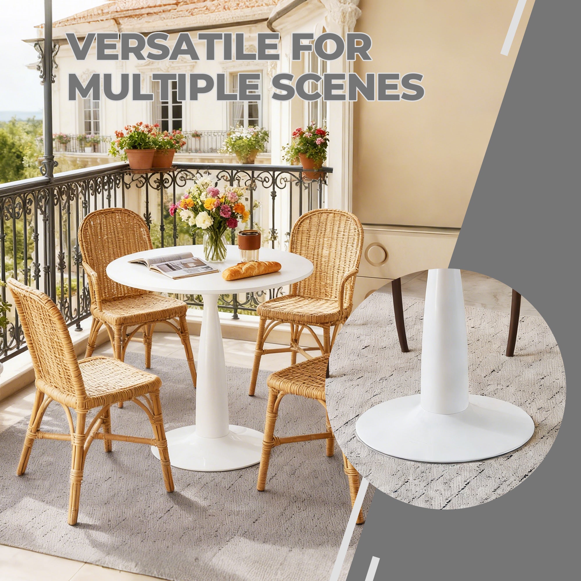 31.5 Inch Mid-Century Modern Pedestal Table