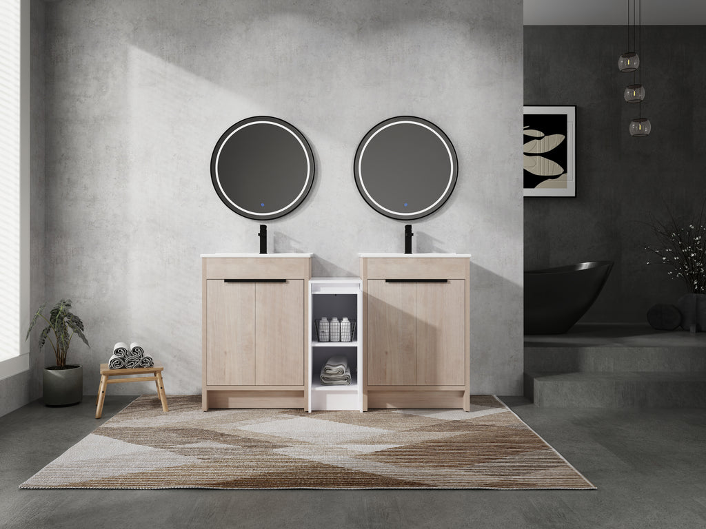 60 Inch Freestanding Bathroom Vanity with Ceramic Sink