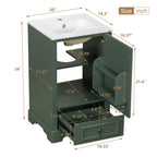 20 Inch Bathroom Vanity with Ceramic Sink