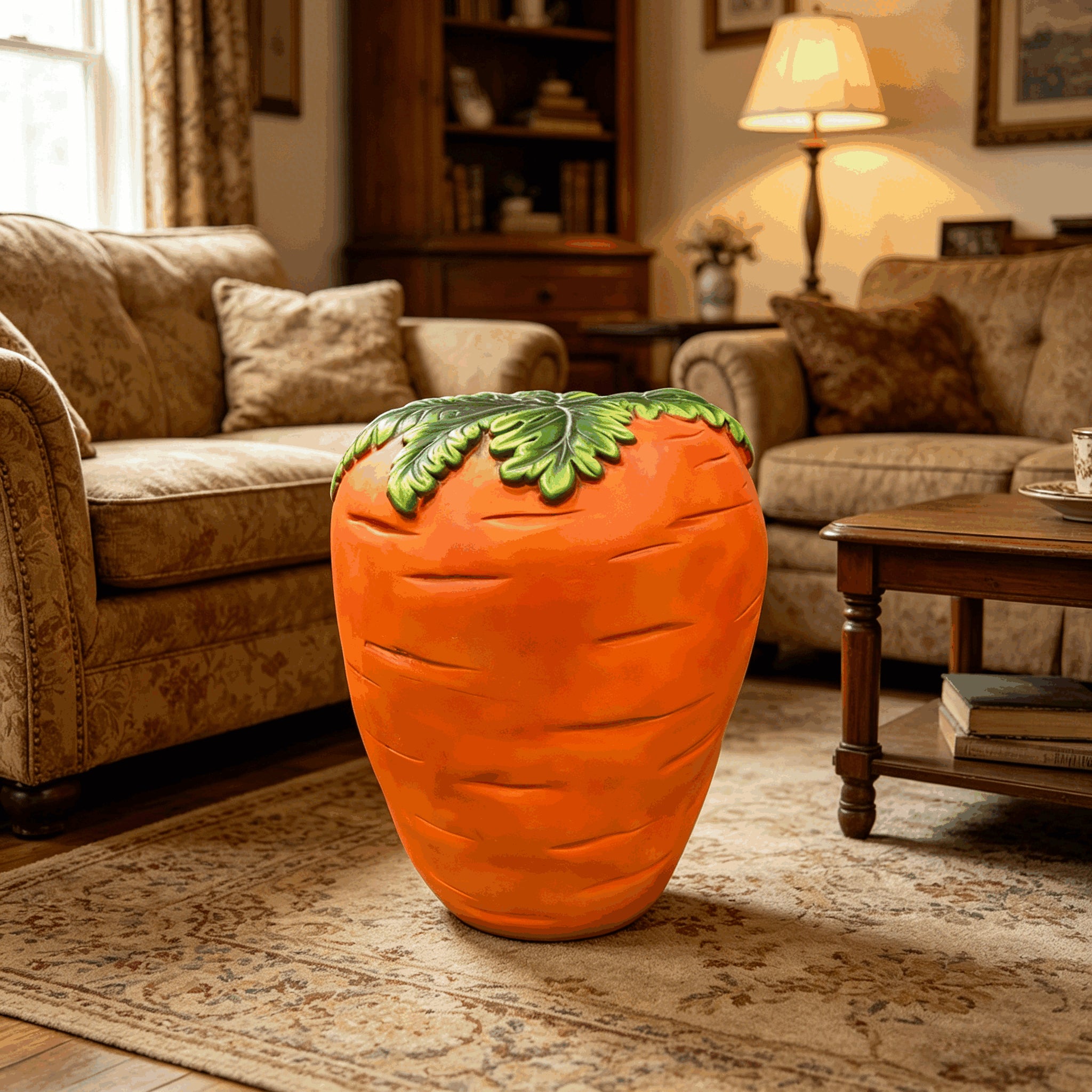 16" Oversized Carrot Shaped Resin Stool