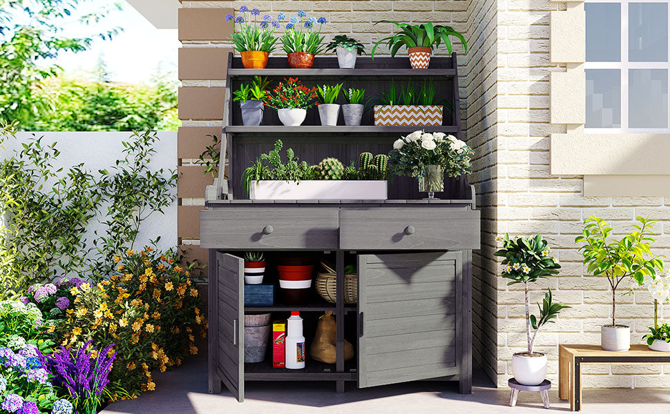 TOPMAX 65-Inch Garden Potting Bench Table