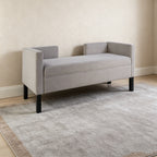 50" Ottoman with 2 Bolster Pillows & Wood Legs