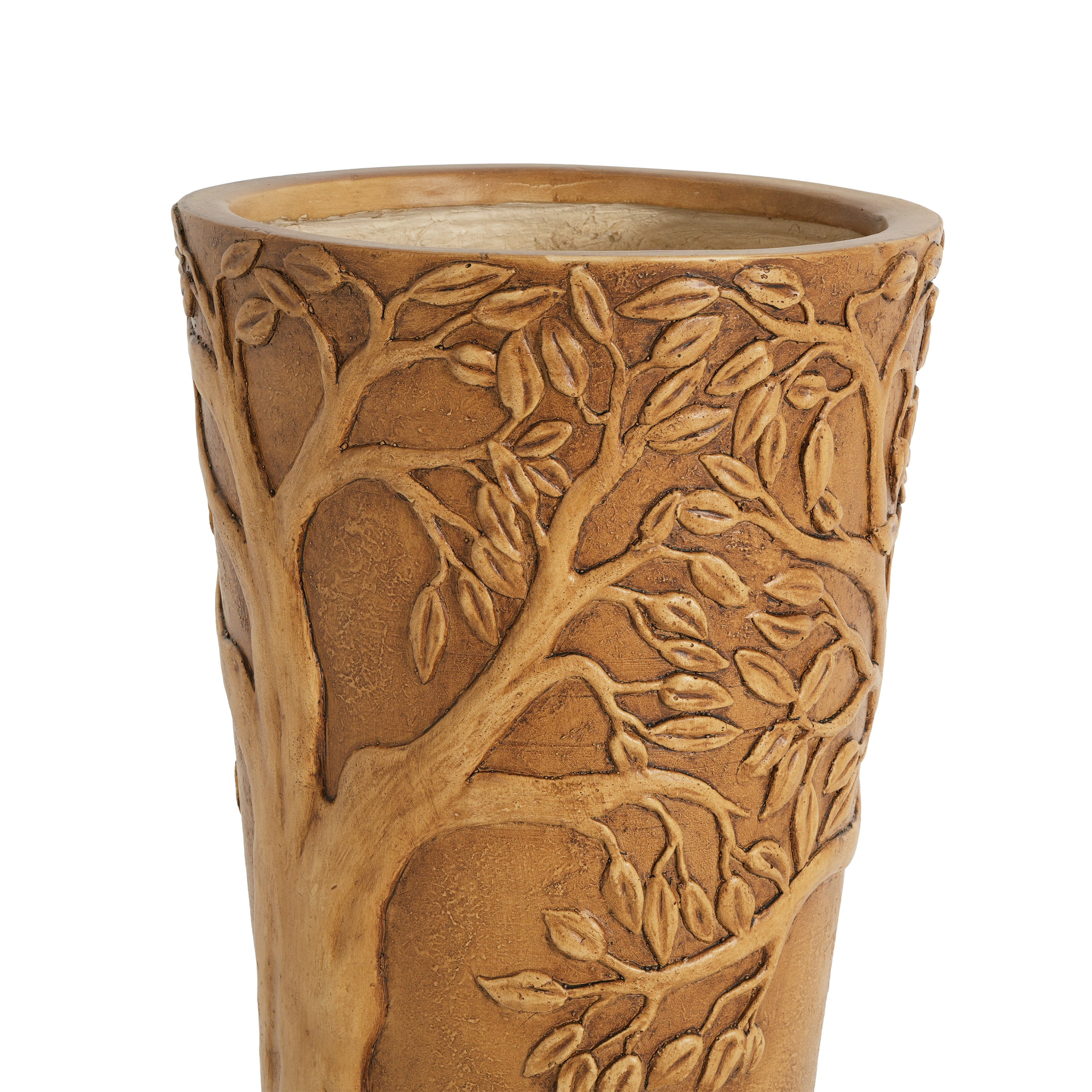 Tall Antique Bronze Tree-Embossed MGO Planter