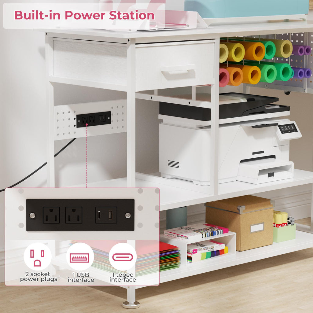 Large Heat Press Table with Charging Station