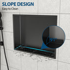 19" x 15" Stainless Steel Shower Niche in Gunmetal