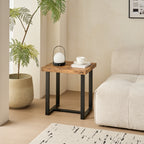 Walnut Night Stand, MDF Side Table with Metal Legs