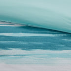 8 Piece Printed Seersucker Comforter and Quilt Set Collection Aqua Full/Queen