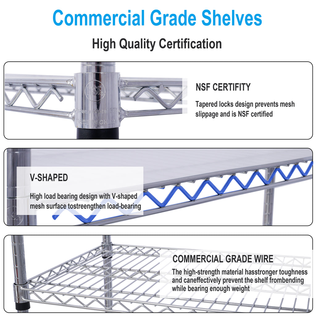 6 Tier Heavy Duty Adjustable Metal Shelving Unit