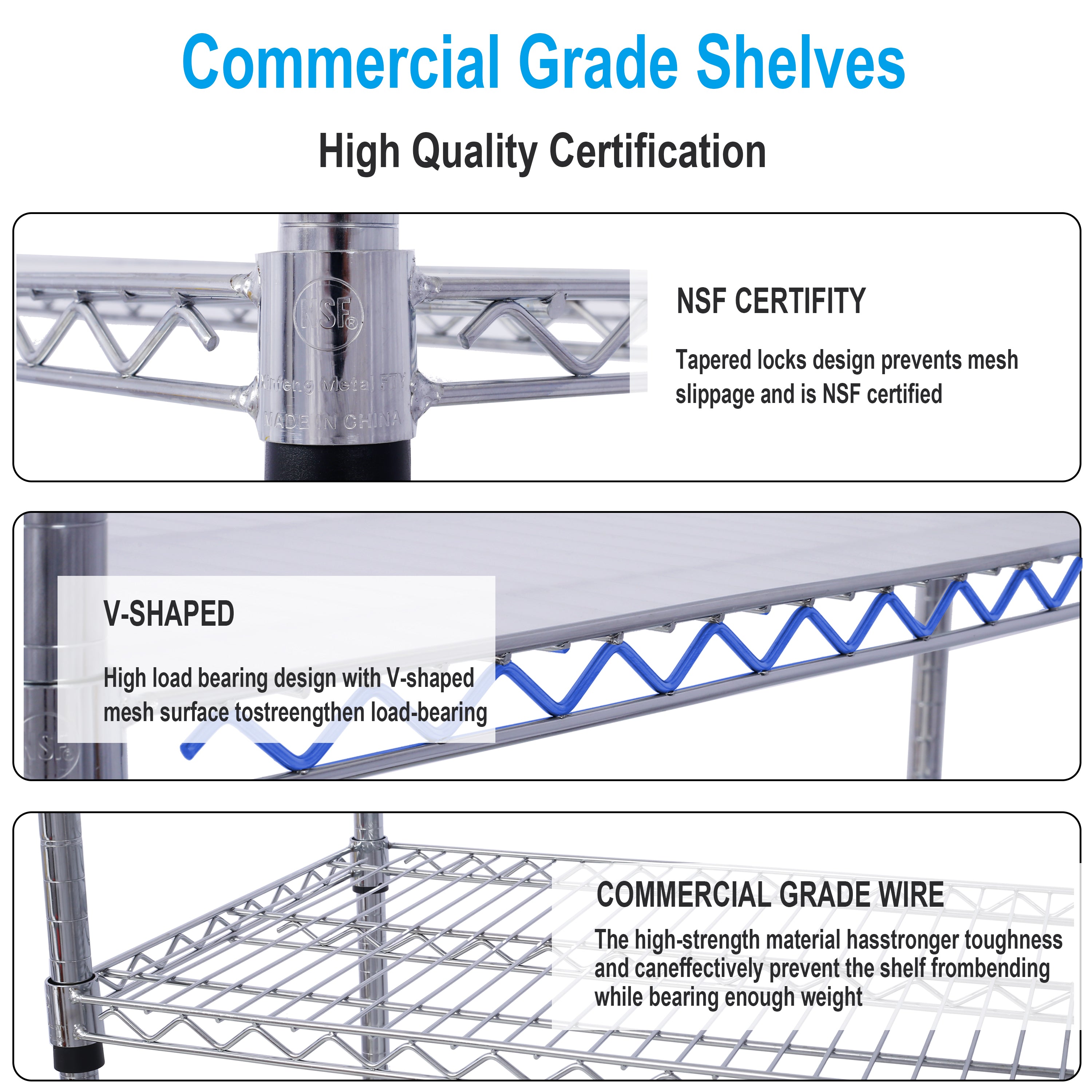6 Tier Heavy Duty Adjustable Metal Shelving Unit
