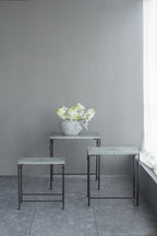 Set of 3 Gilbert Nesting Tables - Metal Plant Stand