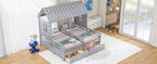 Twin Size House Platform Beds with Storage Drawers