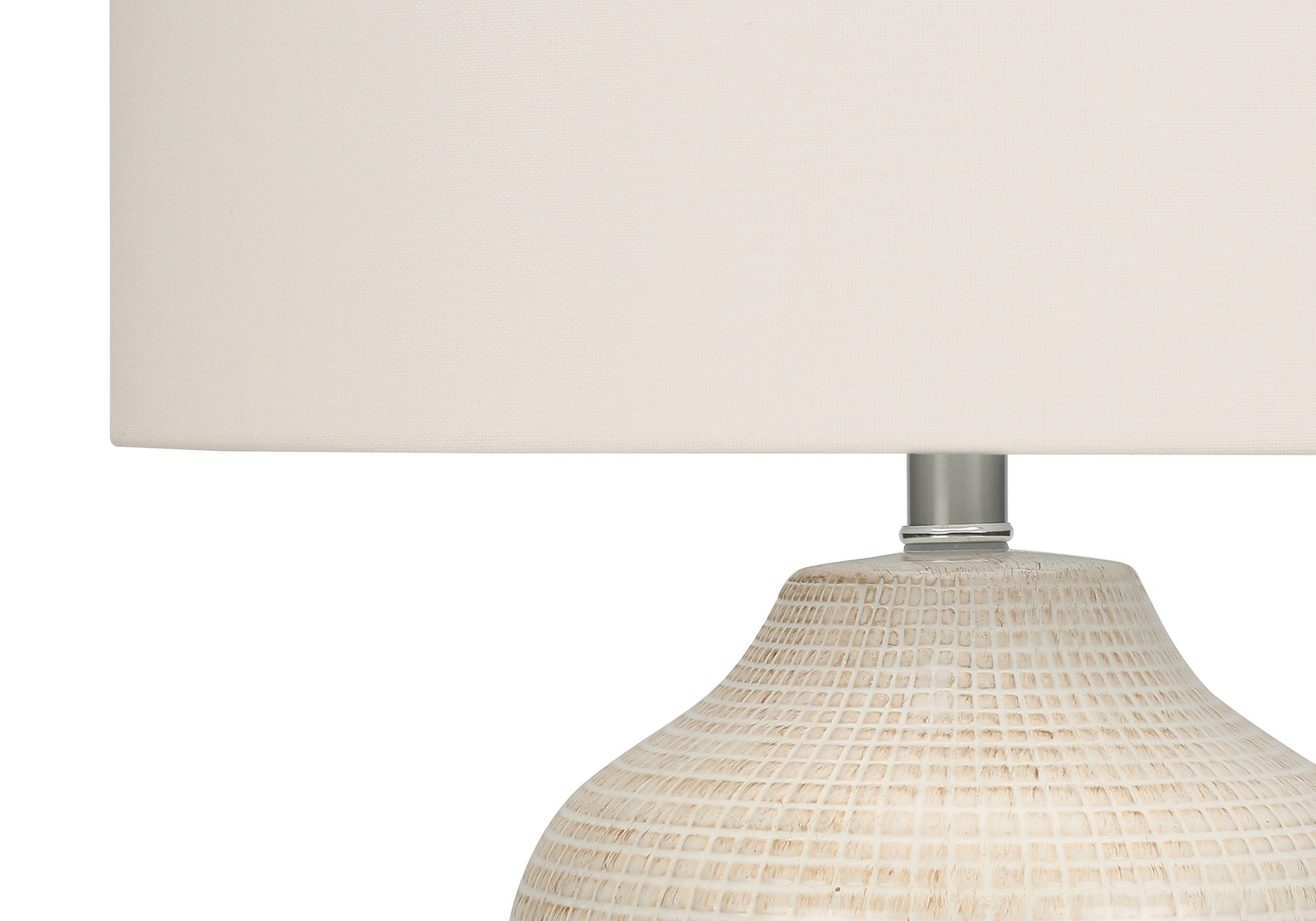 Contemporary 26"h Cream Ceramic Table Lamp with Ivory Shade