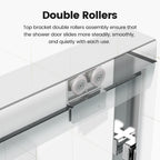 44"-48"W x 72"H Semi-Frameless Double Sliding Shower Door