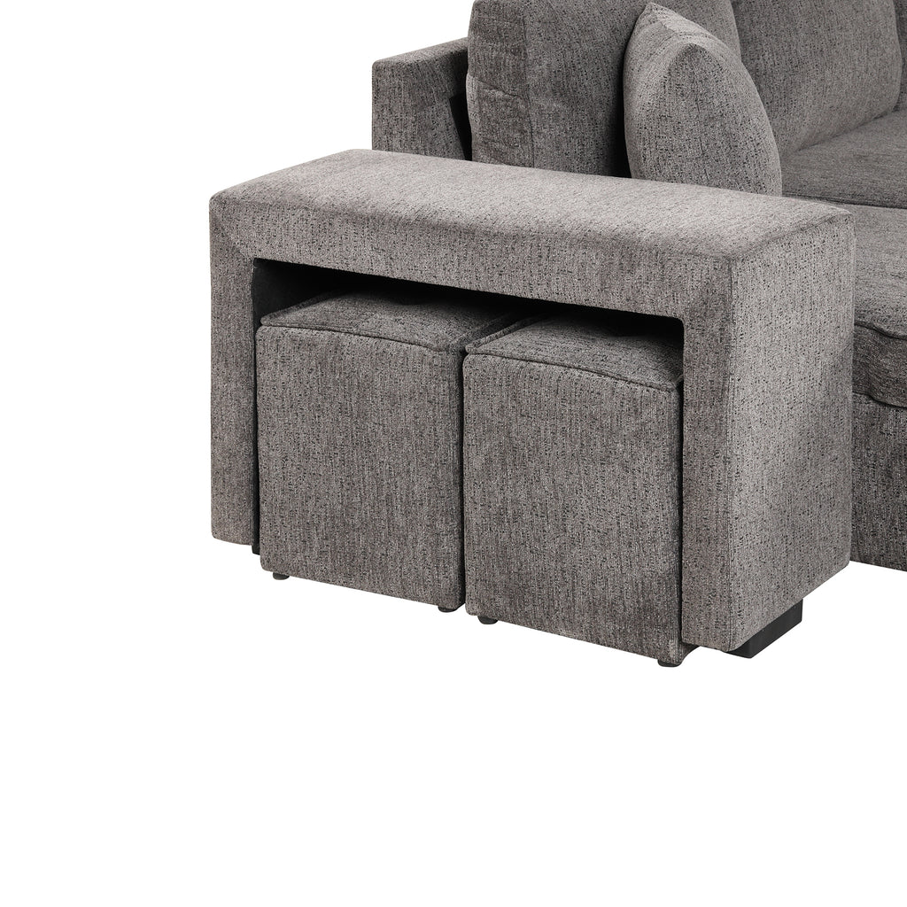 104.5" Modern L-Shape 3 Seat Reversible Sectional Couch