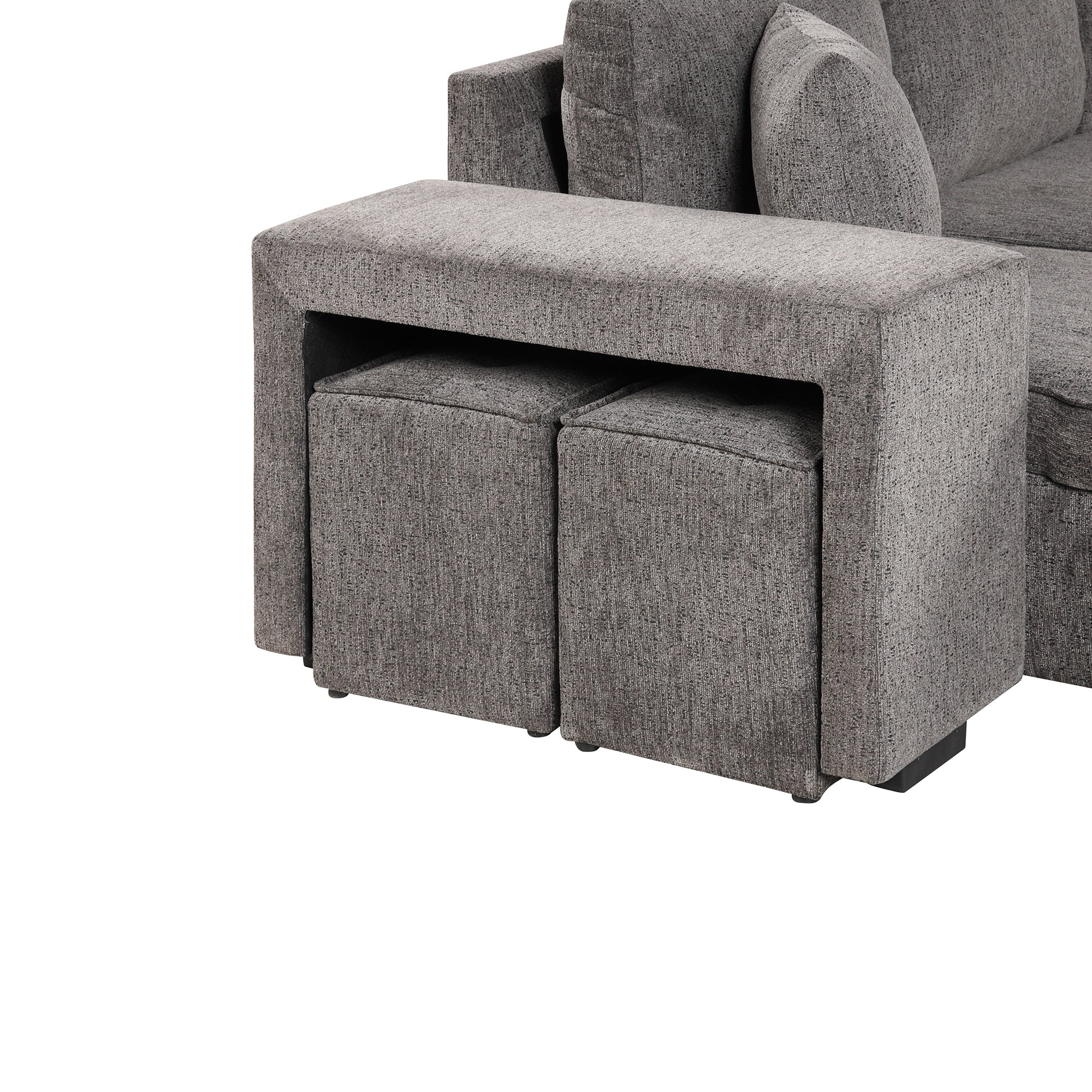 104.5" Modern L-Shape 3 Seat Reversible Sectional Couch