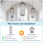 12-Light Farmhouse Kitchen Chandeliers
