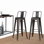 Rayne 30" Metal Bar Stool (Set of 2) - Gun Metal