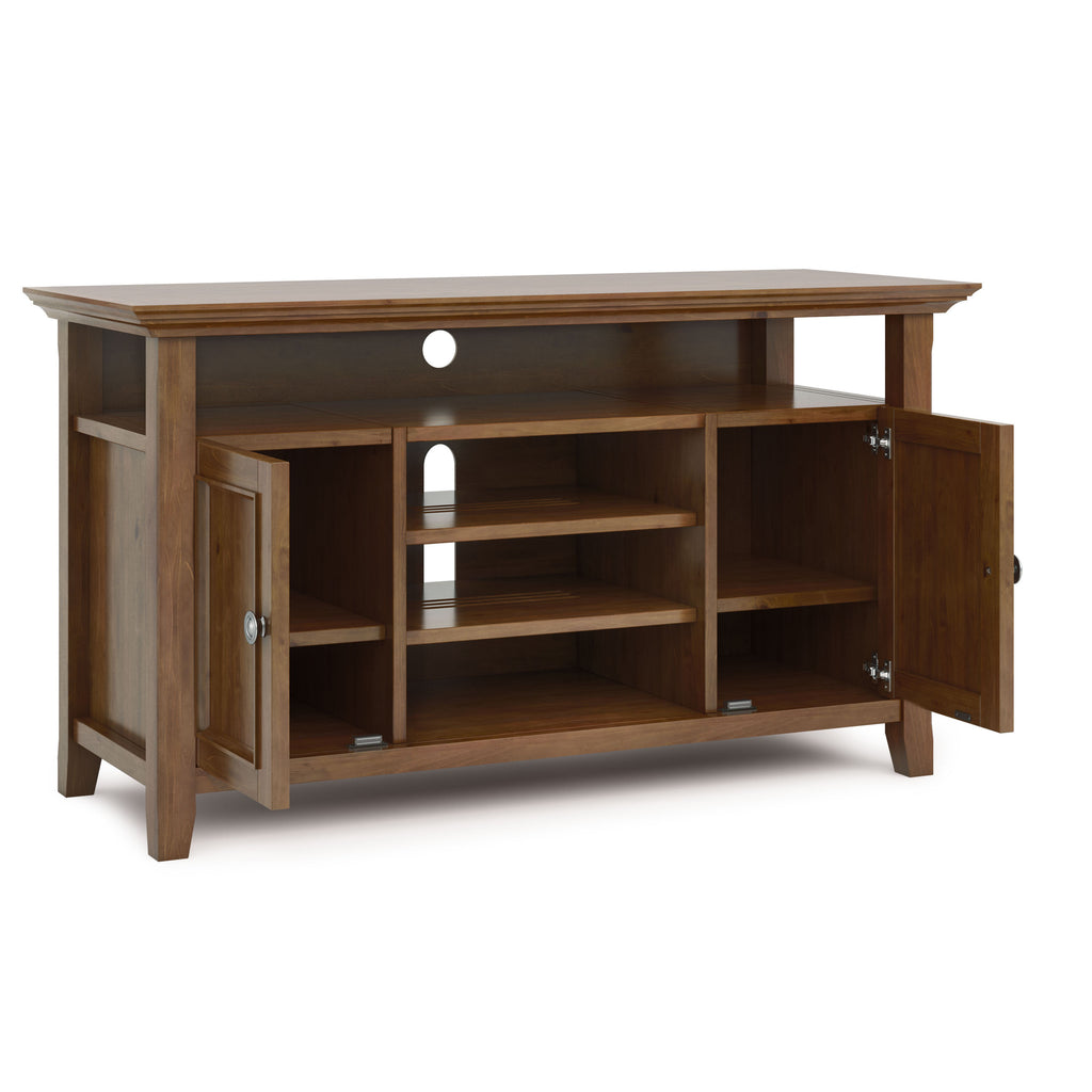 Amherst 54 Inch Wide Solid Wood TV Stand in Medium Saddle