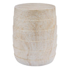 Modern Cylindrical Travertine-Look MGO Outdoor Side Table