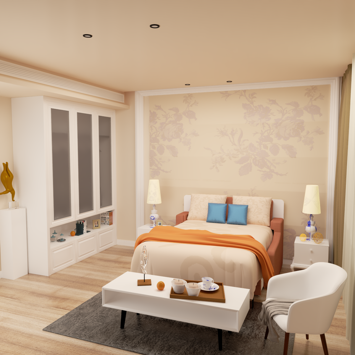 Vertical Murphy Bed with Sofa for Bedroom or Guestroom
