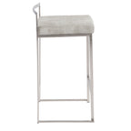Contemporary Stackable Counter Stool in Stainless Steel with Light