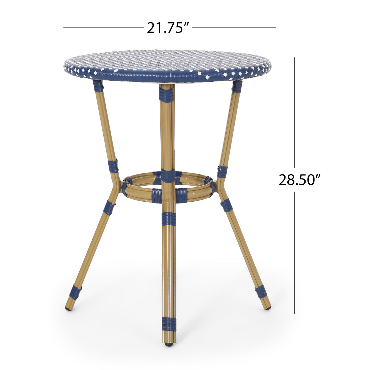 Outdoor PE Rattan and Aluminum 3 Piece French Bistro Set