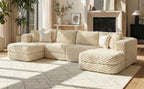 Modular Sectional Sofa 135.4" - Boneless Couch with Ottomans
