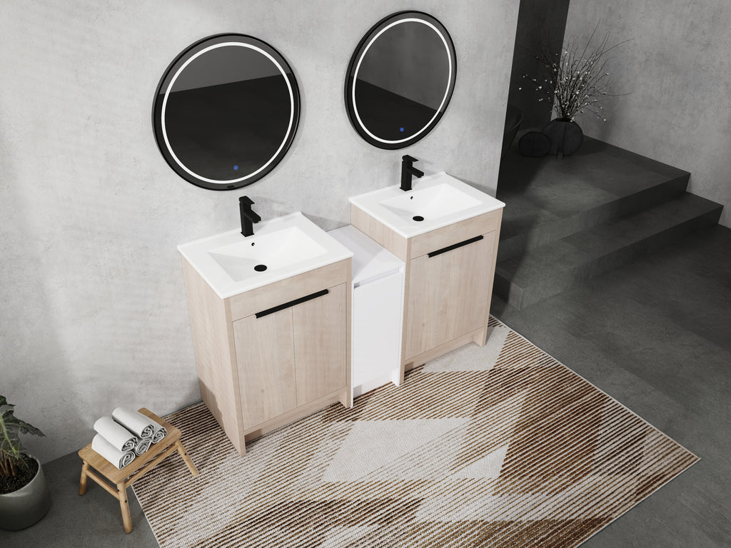 60 Inch Freestanding Bathroom Vanity with Ceramic Sink