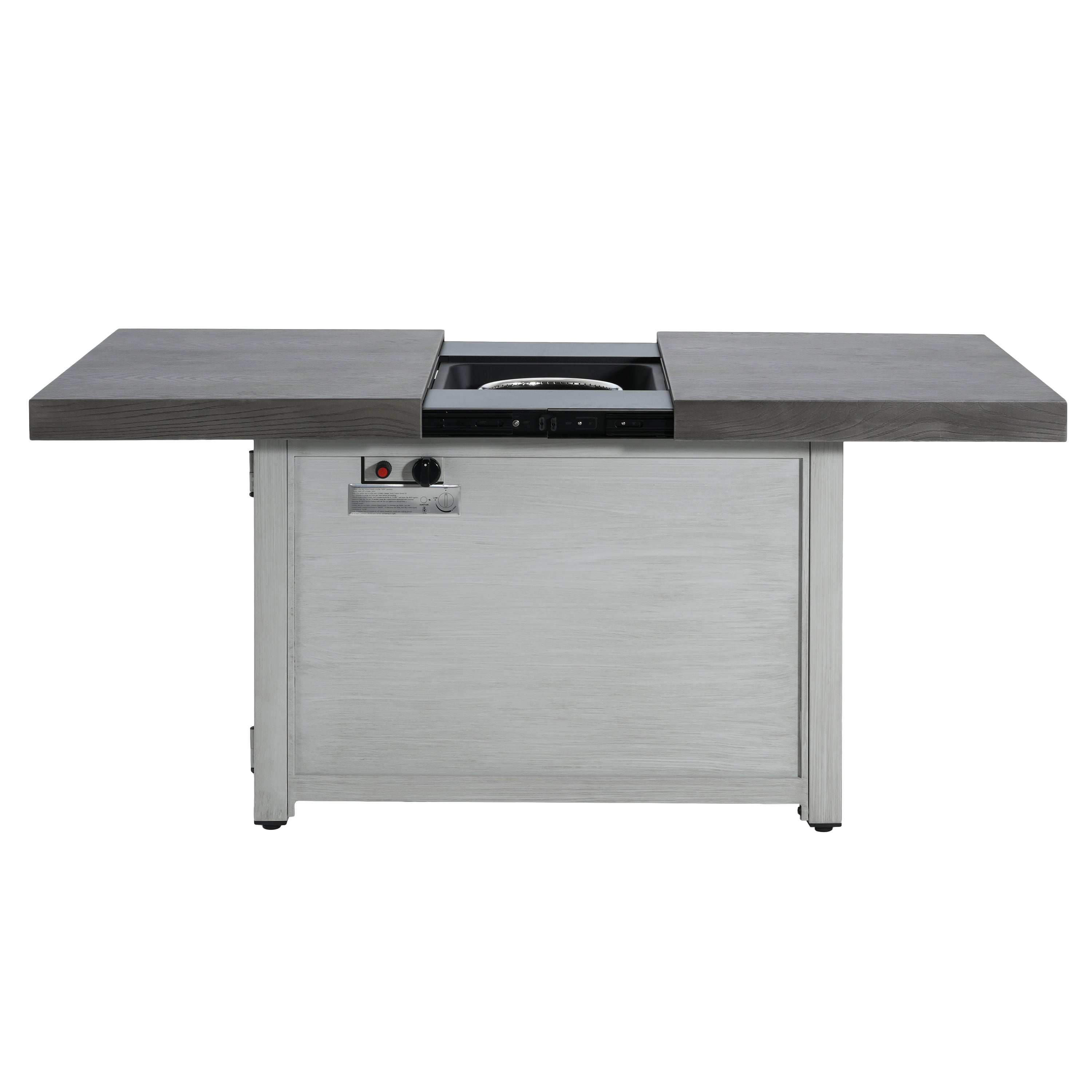 Extendable Rectangle Aluminum Alloy Fire Pit Table, 50,000BTU