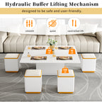 Vibe Haus Lift-Top Coffee Table with Storage Stools