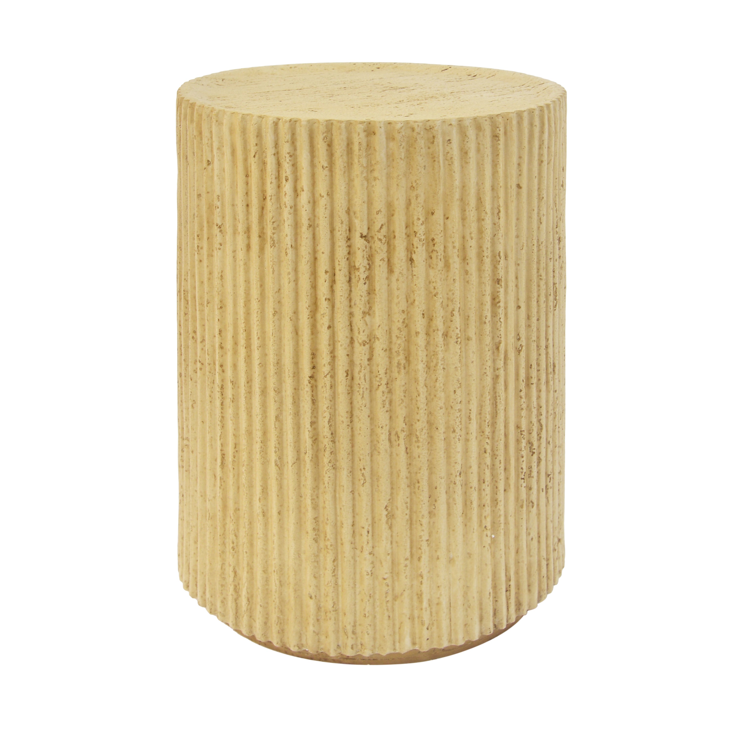 MGO Cylindrical Side Table with Wood-like Texture