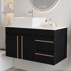 36" Wall-Mounted Bathroom Vanity with Vessel Sink