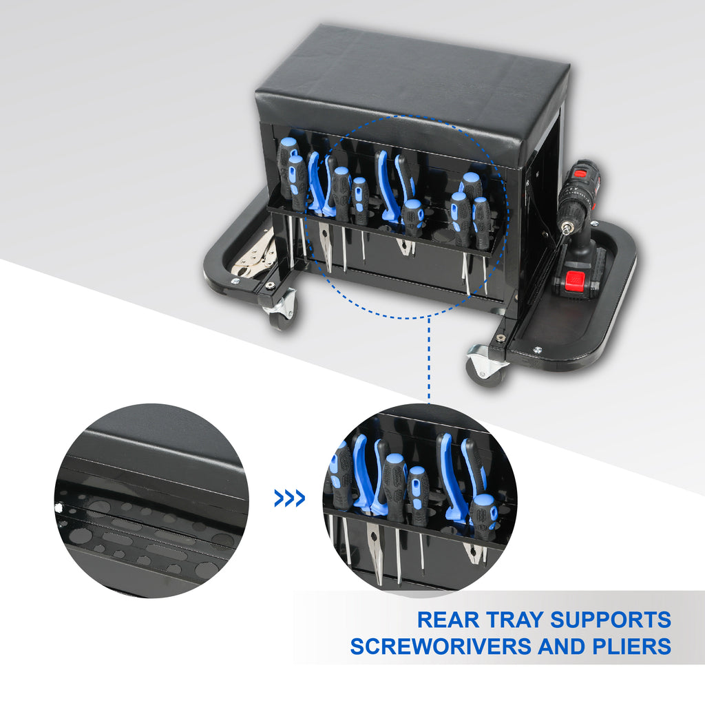 3-Drawer Tool Chest Rolling Mechanic Seat