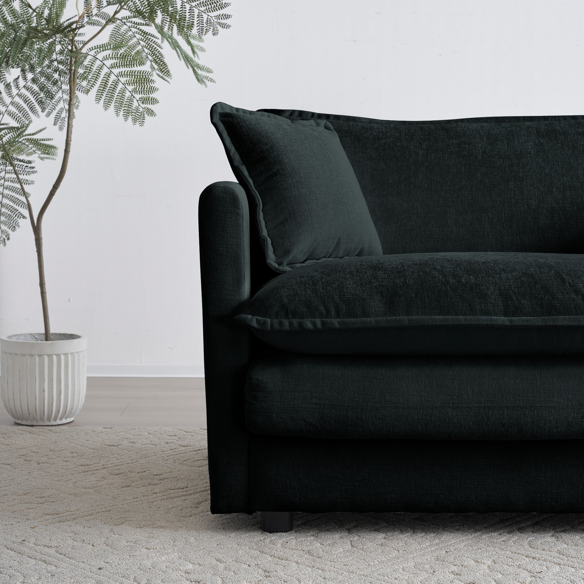 Chenille Fabric Ottomans Footrest