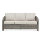 73.6" PE Wicker Rattan Outdoor Furniture Set, 3 Seat Sofa