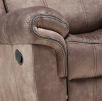 Zubaida Two Tone Chocolate Velvet Glider Recliner