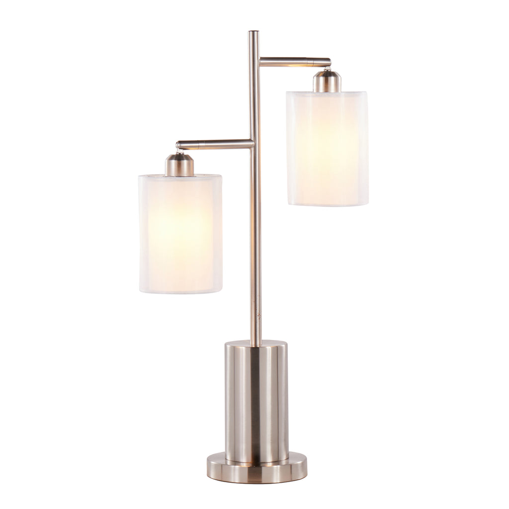 Cannes Contemporary Table Lamp in Nickel Metal