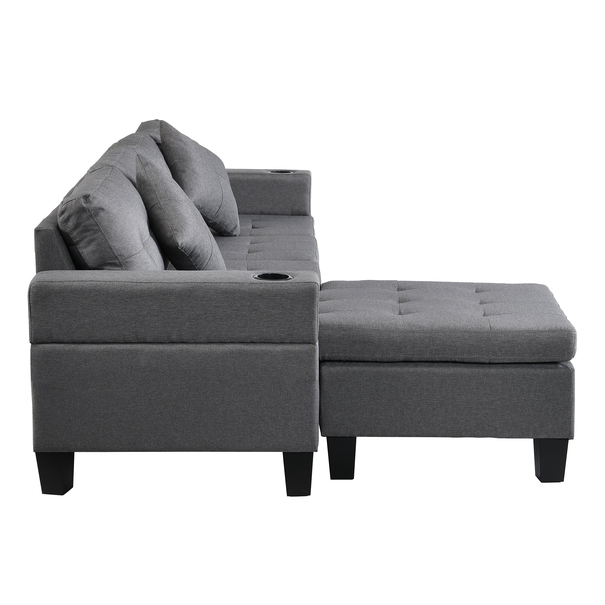 Modern L Shape Sectional Sofa Set with Chaise Lounge