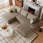 107" Cloud Sectional Sofa with Ottoman - Modern Minimalist Design