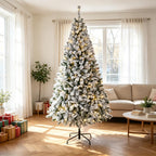 7.5 ft Pre-Lit Flocked Fraser Fir Artificial Christmas Tree