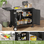 Outdoor Grill Table with Sink