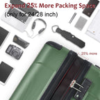 Expandable 24-Inch Hardshell Luggage in Green